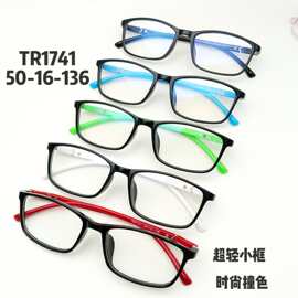 丹阳眼镜批发50-16小框黑色超轻TR90眼镜架男女舒适休闲全框镜架