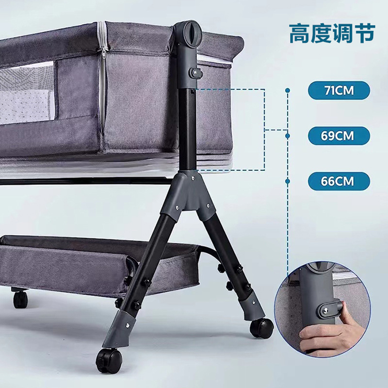 Cuna de bebé recién nacido cama costura Cama grande Baby Shaker BB cama de los niños cuna cama multifuncional móvil plegable