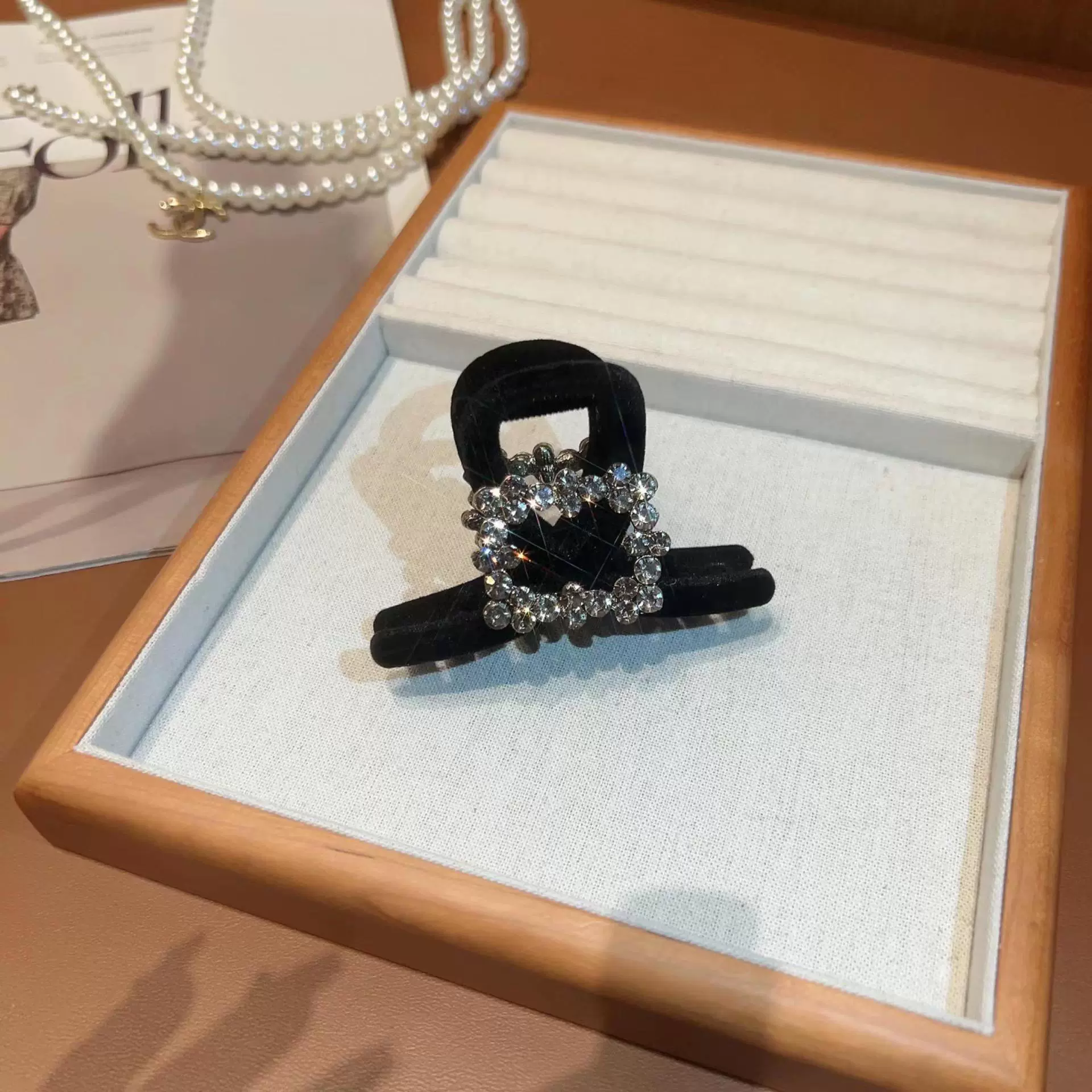 Демисезонная черная краб-пин, акула, заколка, стиль Chanel