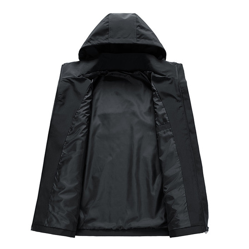 Men's Large Loose Casual Running and Hiking Jacket with Windproof, Waterproof, Fleece Lining, and Thickened Outerwear for Autumn