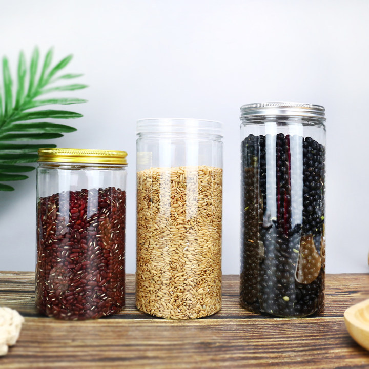 批发广口食品塑料罐坚果杂粮密封罐透明塑料罐塑料瓶子储物包装罐