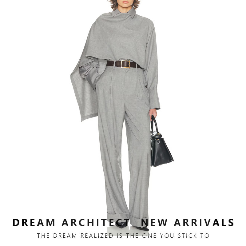 2026 Spring/Summer European and American Designer Trendy Detailed Versatile Style Woven New Shirt and Pants Set