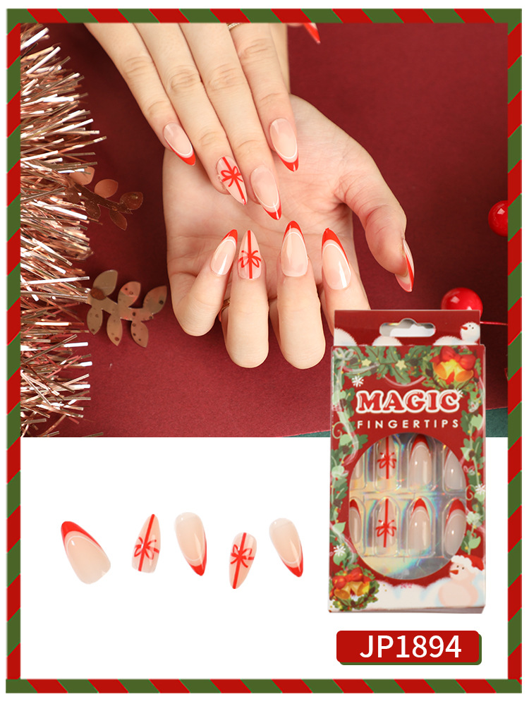 Navidad Lindo Caramelo Nudo De Lazo Alce Resina Parches De Uñas 1 Juego display picture 1