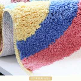 创意简约浴室吸水防滑垫耐脏 入户门地垫厕所厨房家用植绒地垫