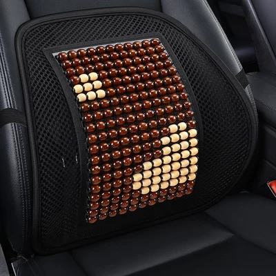 Wooden Bead Ventilated Seat Cushion, Summer, Seat cushion, seat cover - cute-bear-brown-color-1-waist-support