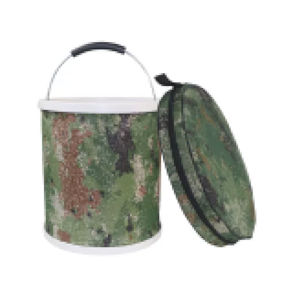 Camouflage Folding Bucket Portable Outdoor Leak-Proof Water Container Jungle Starry Sky 11 Liters