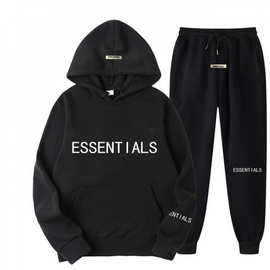 跨境欧美卫衣套装Essentials新款男女长袖卫衣卫裤套装套头连帽衫