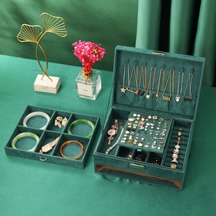 Lock Flannel Jewelry Box Jewelry Storage Box Wedding Chinese Style Princess European Style Jewelry Wang Jin