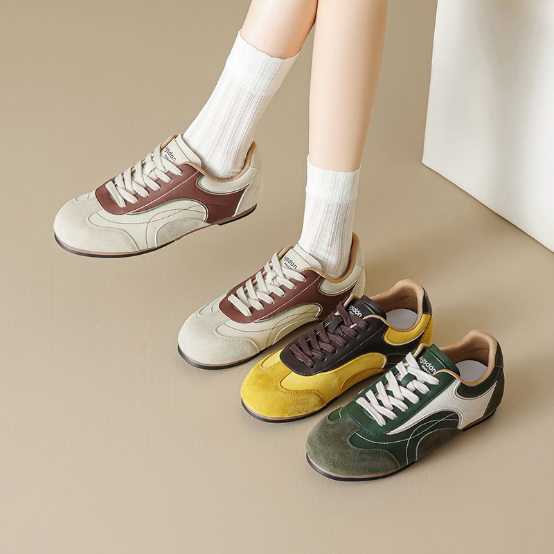 Augu Lion Dengde zapatos de entrenamiento para mujeres 2025 nuevo otoño ballet de suela gruesa Gump zapatos de skate suave