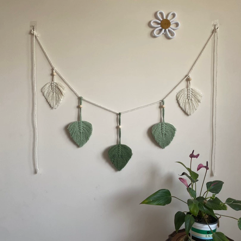 Новый креативный гобелен богемный стиль ручной работы из хлопчатобумажной веревки листья комнаты настенный домашний декор стены