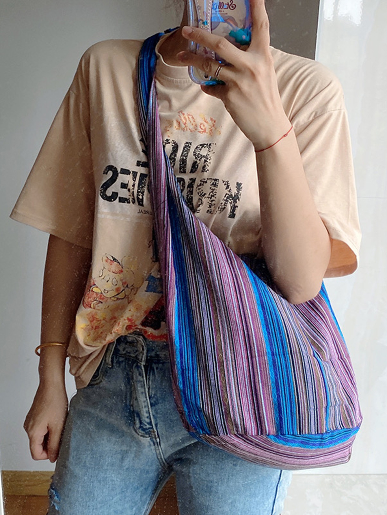 Guangzhou Hanfeng Damen-Einschulter-tragbare Baumwoll- und Hanf-Canvas-Jacquard-Freizeittasche_voghion.com