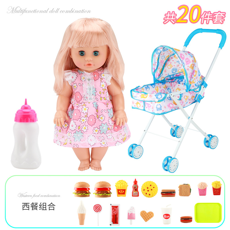 Fábrica directa de juguetes para niños en casa beberán agua, orinarán y cantarán simulación de muñecas conjuntos de juguetes de alimentos