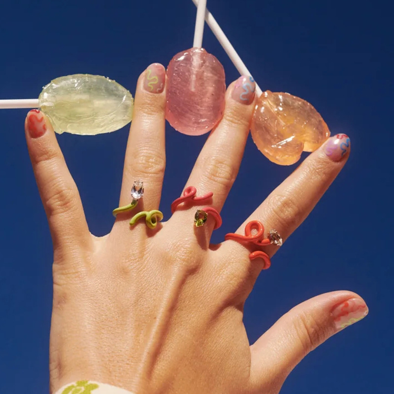 Fashion Solid Color Sterling Silver Inlay Zircon Rings 1 Piece