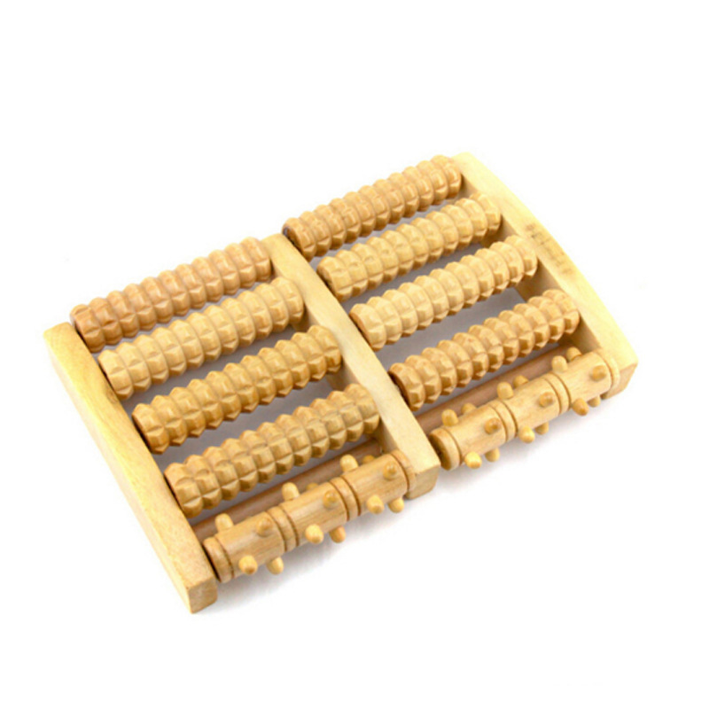 Transfronterizo pie masajeador pedicura de madera rodando pie artefacto madera sólida pie masaje acupuntura punto pie masaje rodillo