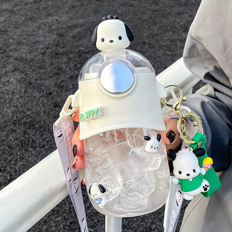 Sanrio Pom Poko Kids' Water Cup for School - Cute Straw Cup with Tritan Heat-Resistant Design, Portable for Children