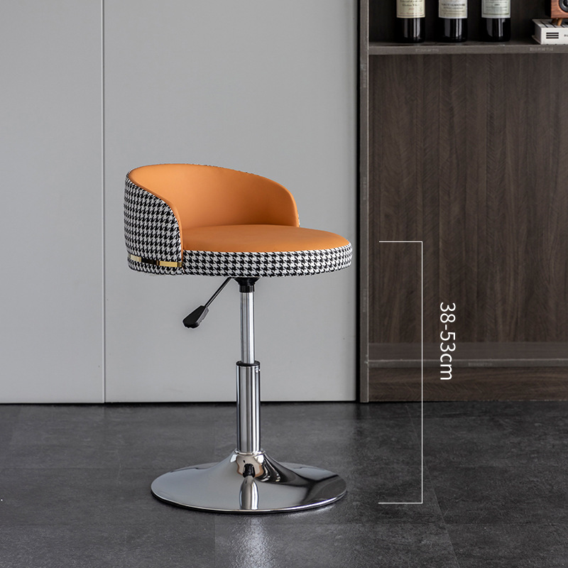 Sillas de bar lujosas sillas de bar elevadoras giratorias modernas taburetes altos simples respaldos caseros cajero taburetes de bar image 14