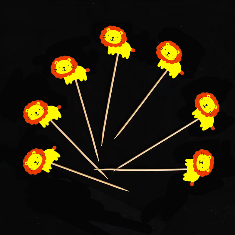 Adorno de pastel de oso nuevo de Amazon transfronterizo, tema animal, adorno de postre para fiesta de carnaval