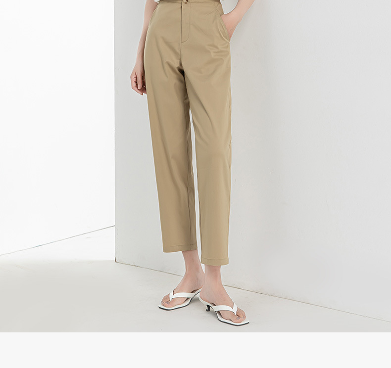 Quần culottes ống rộng chất Modal ủi phẳng dáng lưỡi liềm dài 9 phân — Màu xanh navy chi tiết 2