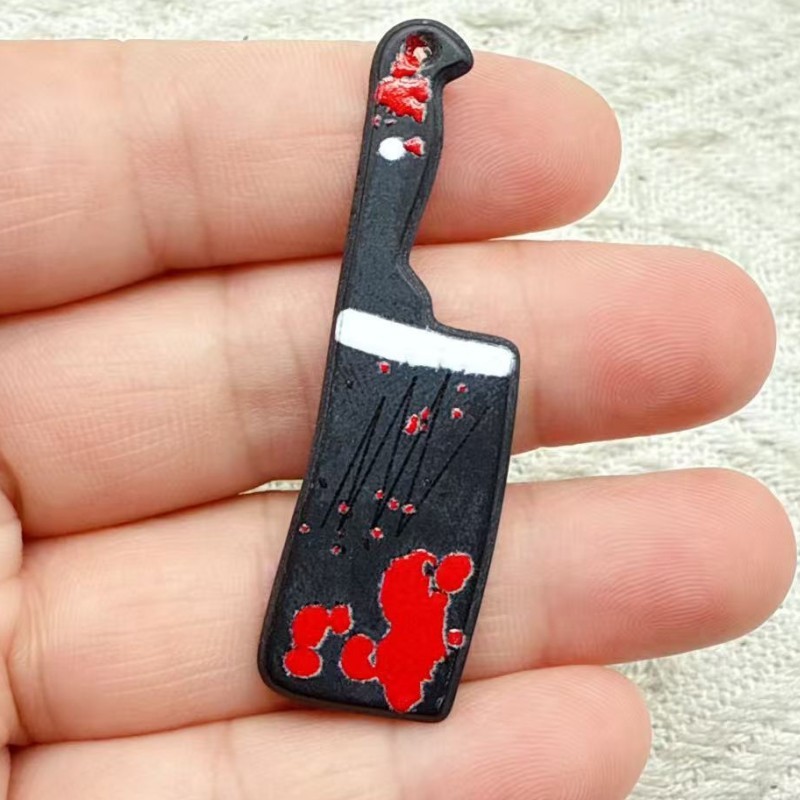ハロウィンアクリルはさみ斧面白い小道具両面プリントペンダント DIY イヤリングブレスレットアクセサリー|undefined