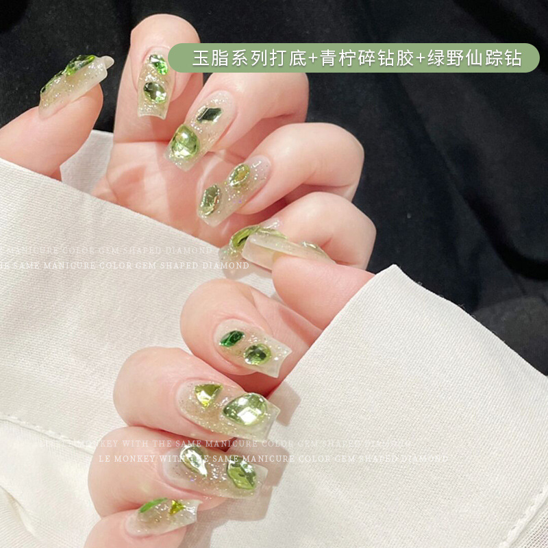 Internet celebridad cristal azúcar Lima roto Diamante Esmalte de uñas pegamento 2022 verano uñas belleza popular flash color claro nuevo flash terapia de uñas