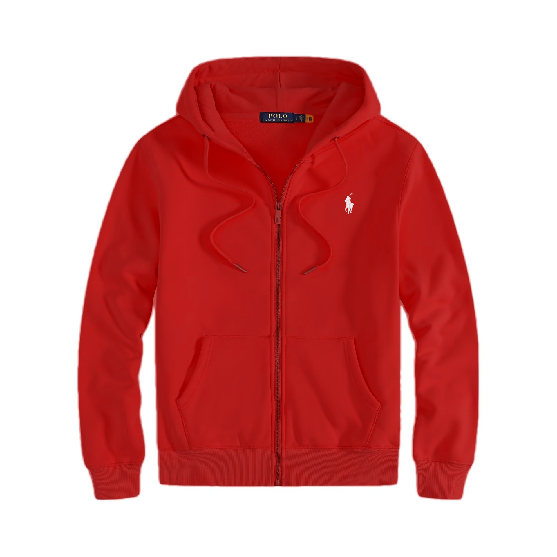 With zipper, red