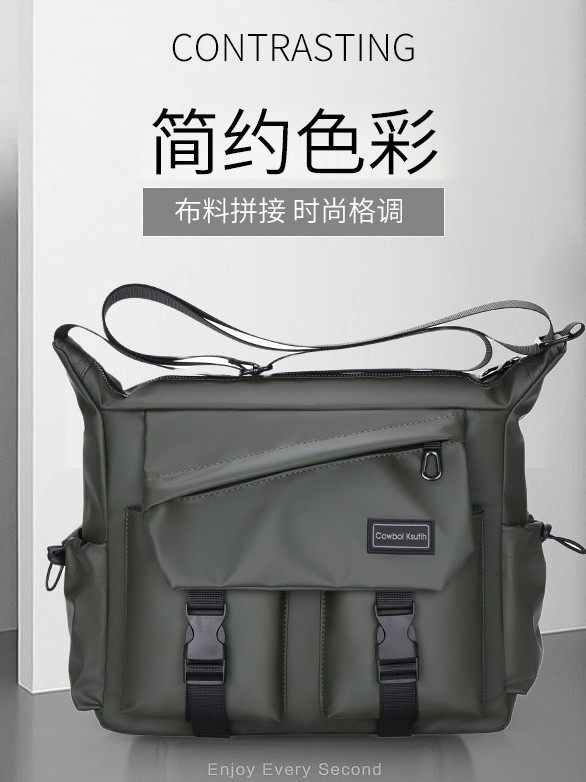 男性用大容量運動機能風シングルショルダーバッグ登山工装バッグ自作街頭デザイン斜めショルダーバッグ|undefined