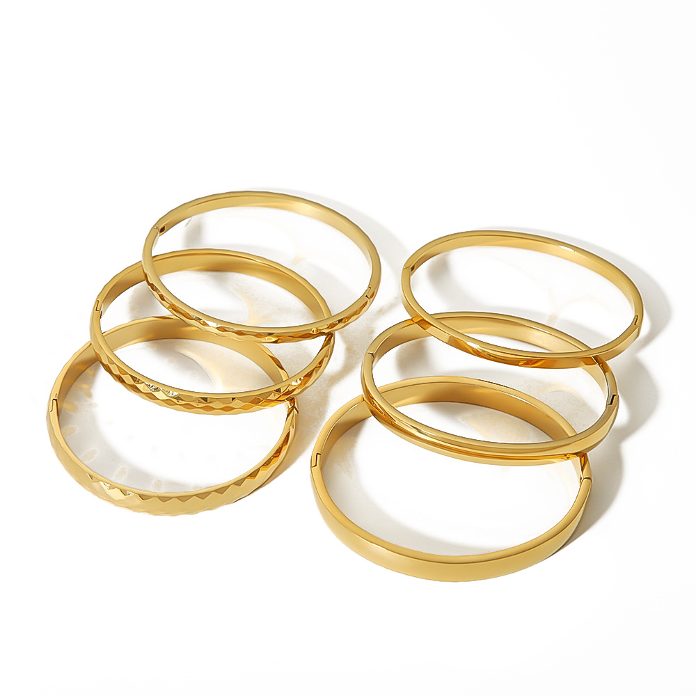 Nuevo estilo europeo y americano de diamantes ondulados pulseras de acero de aluminio no se desvanecen pulseras de acero inoxidable de alta calidad joyas