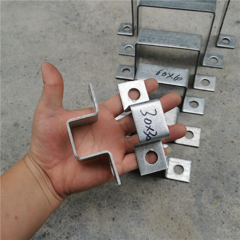 Square Tube Saddle Card Right Angle Bracket Galvanized Thickened Several Shaped Shockproof U-Shaped Clip Pipe Clip Square Clamp Holding Clip