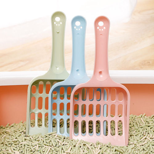 New pet cat litter shovel, candy color, high-looking handle, cat toilet shovel, poop picker, cat cleaning supplies