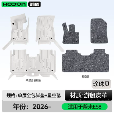 models of five, six, and seven-seater – Modelə uyğun ayaqaltı - nio-es8-2026-model-five-seater-double-layer-foot-mat-pearl-shell-gray-thick-starry-sky-blanket-shining-starry-sky