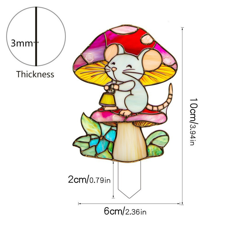 跨境新款2D亚克力盆栽花盆栽装饰插件户外草坪装饰植物摆件|undefined
