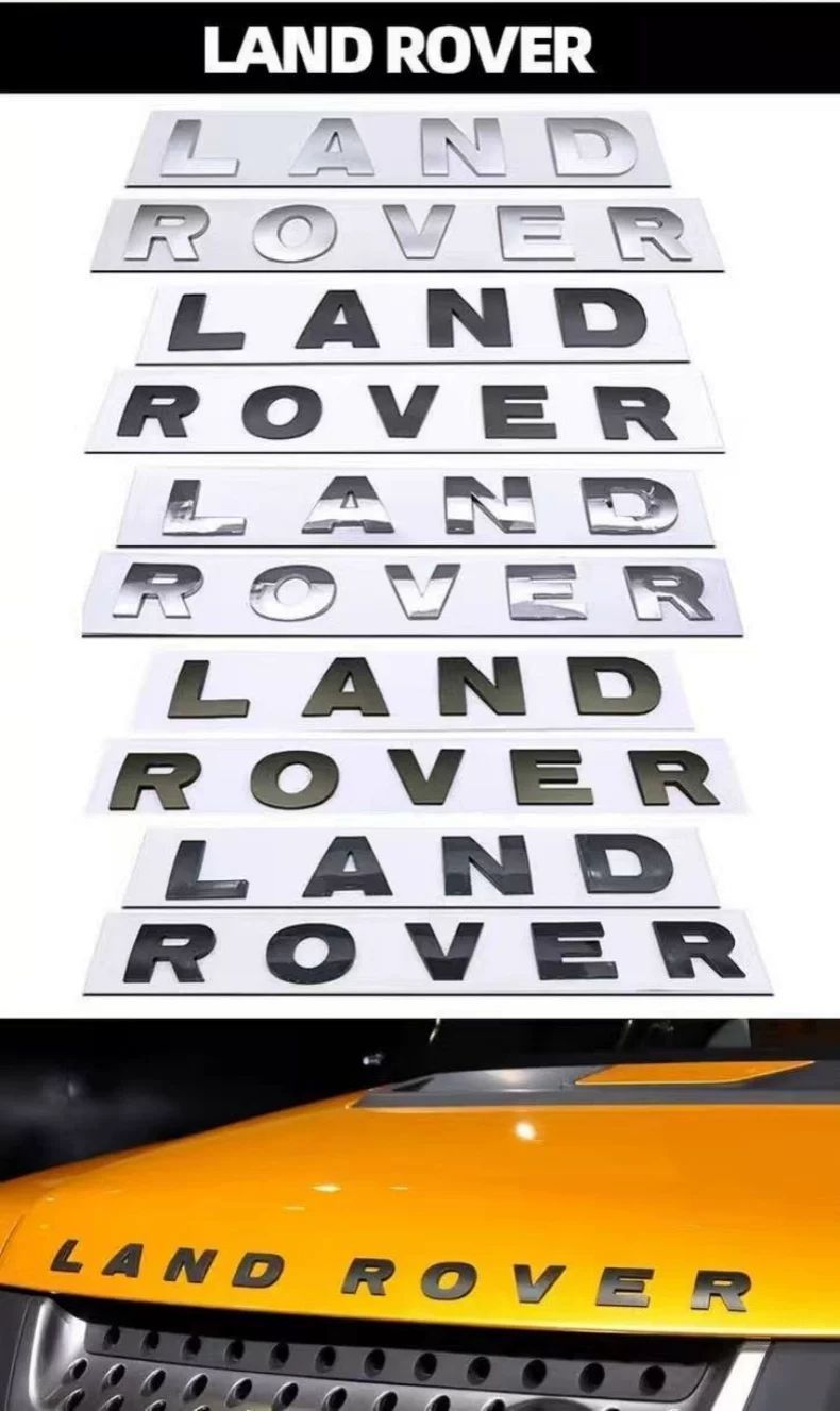 Land Rover letter logo LAND ROVER car emblem Discovery 4 Discovery 3 hood emblem Range Rover Evoque Range Rover Velar car sticker Freelander