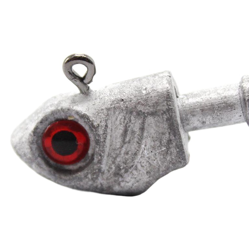 En forma de pez cabeza de plomo gancho canal de sangre tres ganchos 3,5-33g Pesca de Mar simulación de tiro largo cebo suave en forma de pez con gancho