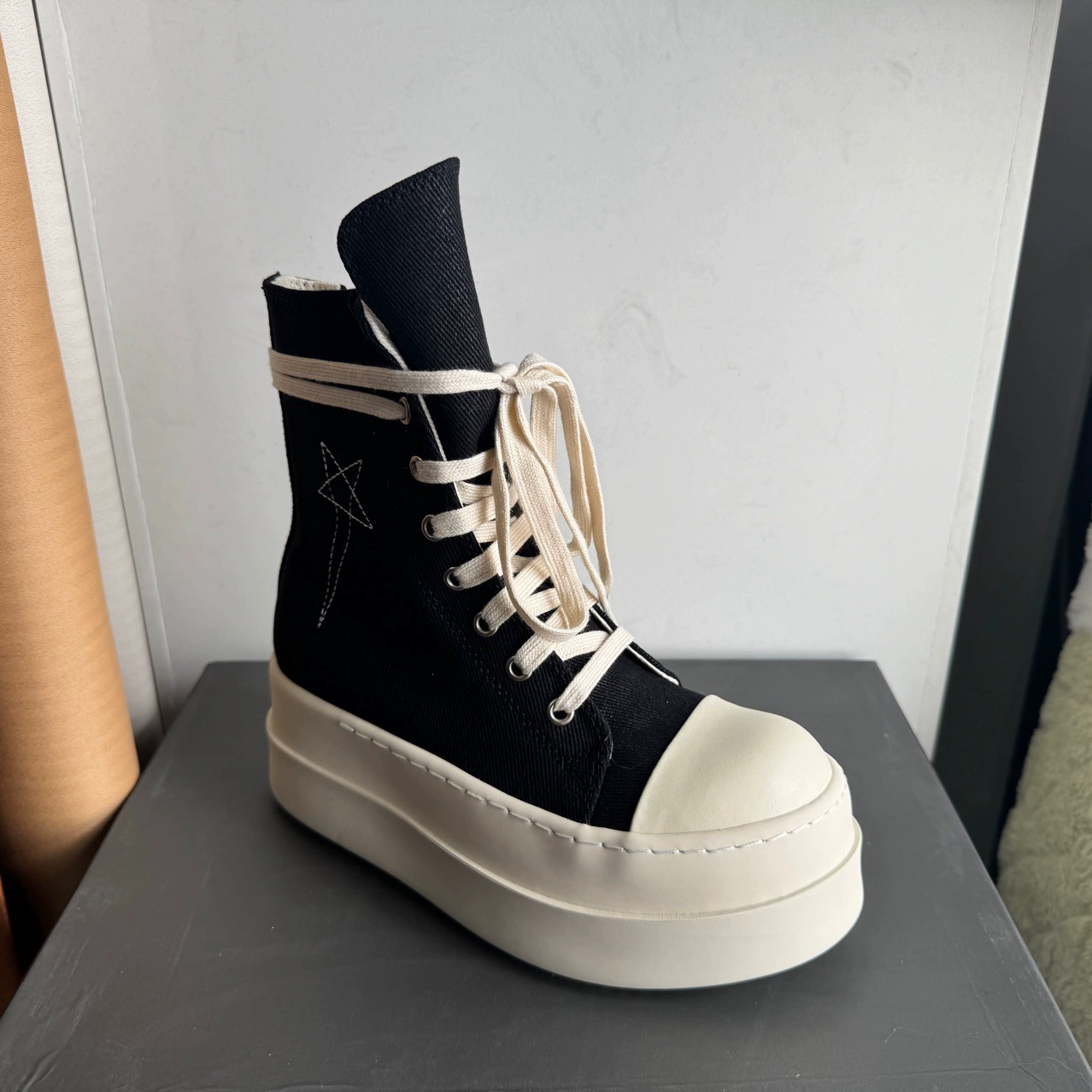 Высокие кеды casual, платформа, чёрные, мужские размеры 38–48