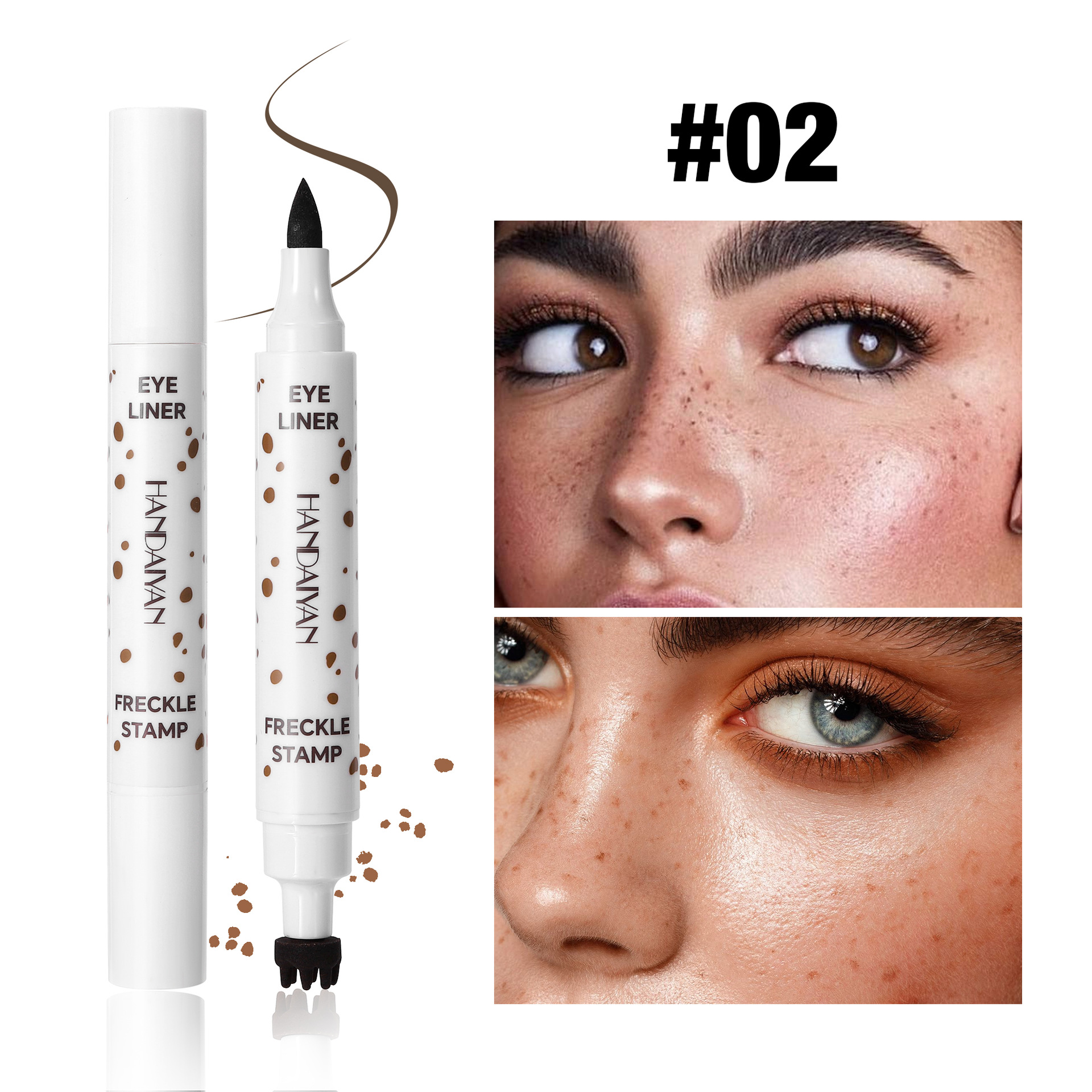 Transfronterizo punto de punto impermeable no es fácil de descolorar HANDAIYAN freckle pen natural de doble cabeza freckle eyeliner