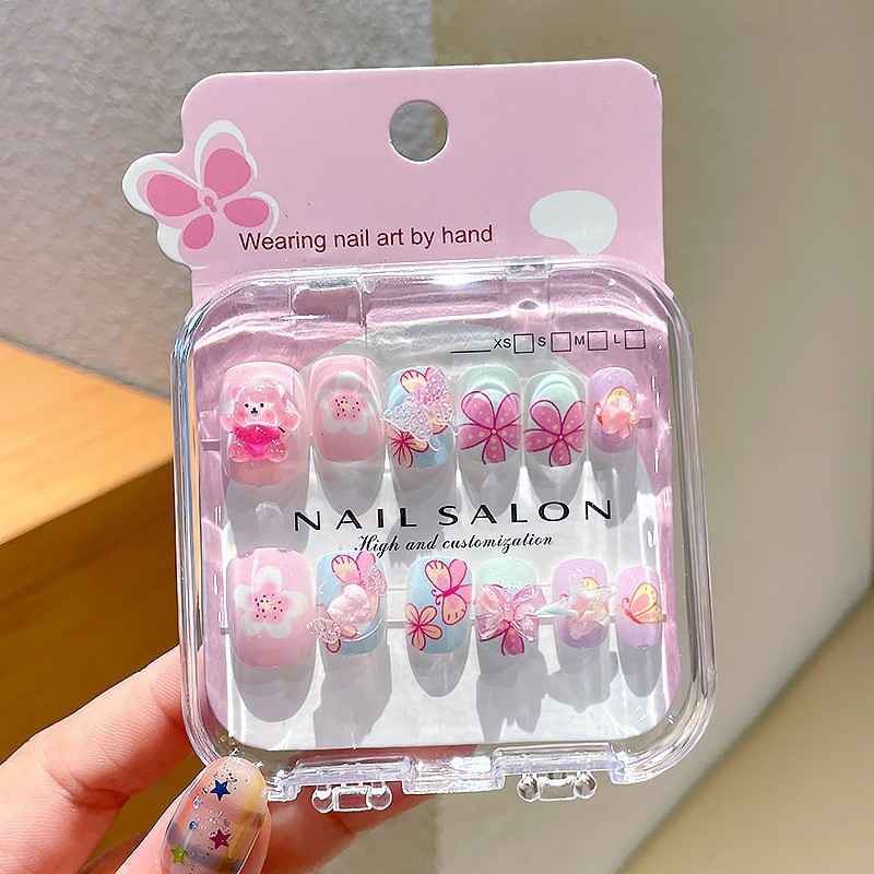 Niños pegatinas de uñas para usar uñas princesa pegatinas de uñas no tóxicas inodoras pegatinas de dibujos animados lindas desmontables