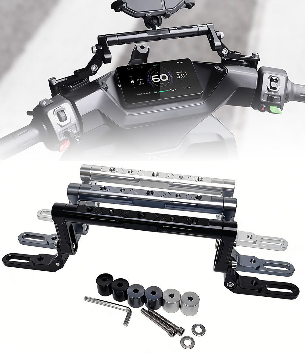 Aluminum Alloy Mirror Mount Balance Bar Electric Vehicle Motorcycle Modification Universal Multifunctional Extension Bar Phone Holder Crossbar
