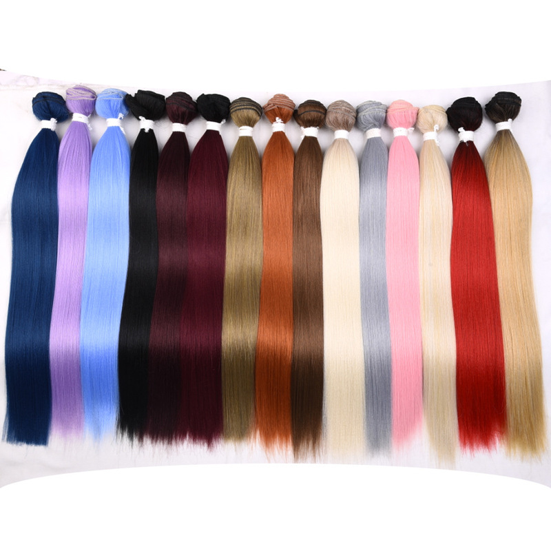 Amazon e-commerce foreign trade chemical fiber wig African wig long straight hair bundle chemical fiber hair curtain chemical fiber hair strip wig women Amazon e-commerce foreign trade chemical fiber wig African wig long straight hair bundle chemical fiber hair curtain chemical fiber hair strip wig women
