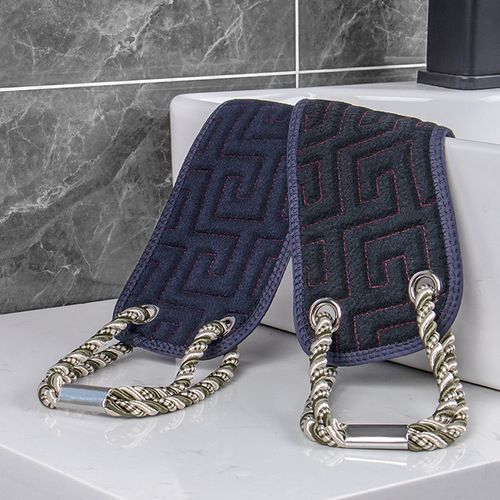 Double-sided strong back rub towel with back strip for men and women, back rub, decontamination and mud rub artifact, long back bath towel