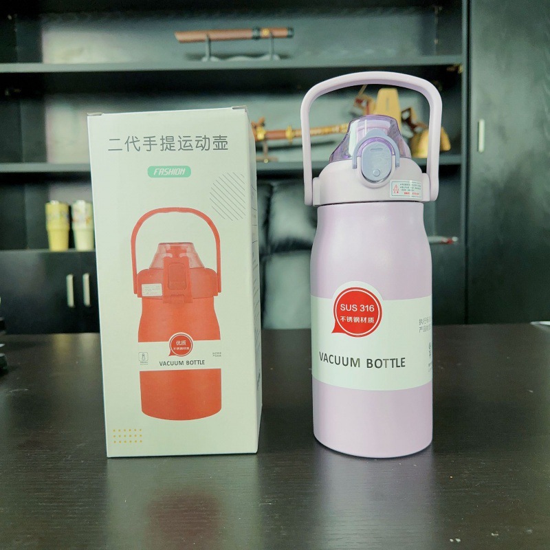 Olla de viaje con manija-púrpura 1000ml