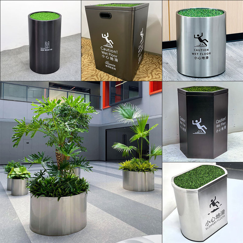 Stainless Steel Flower Box, Multi-Functional Water Bucket, Iron Art Barrier at the Entrance of the Shopping Mall Elevator, Outdoor Courtyard Flower Stand for the Sales Office