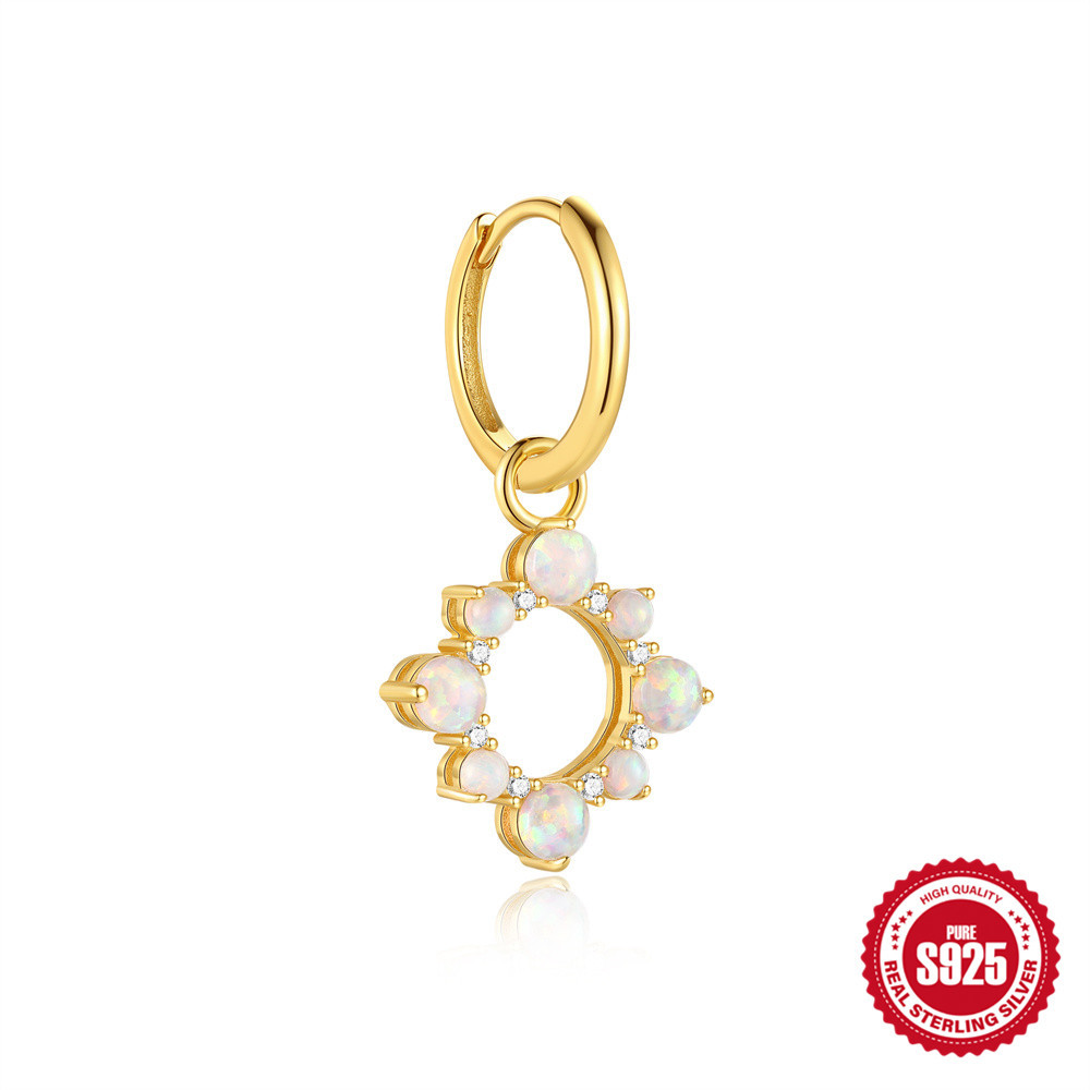 Nuevo comercio exterior de plata de ley S925 Nuevo estilo Aobao Pendientes Xingyue Pendientes de nicho de moda de alta gama
