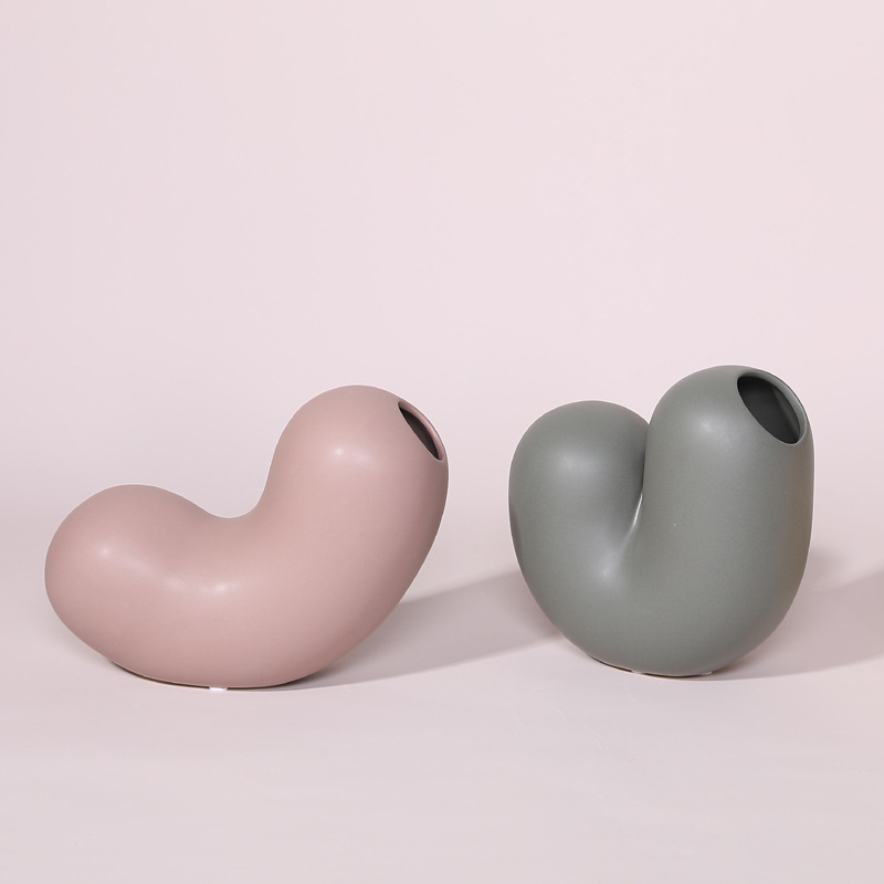 Arte abstracto decoración florero de cerámica decoración salón escritorio decoración del hogar flor seca arreglo de flores Decoración