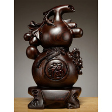 黑檀木雕福禄葫芦摆件家居办公装饰红木雕刻工艺装饰礼品摆件