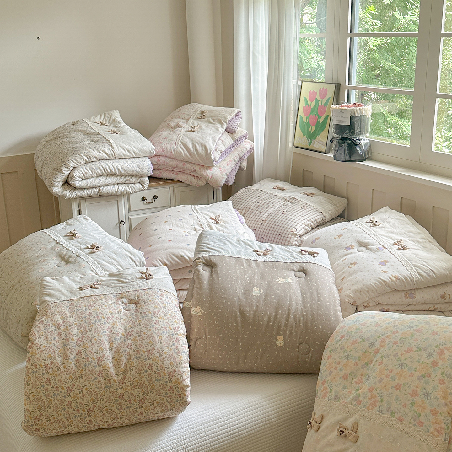 Pure Cotton Double-Layer Gauze Duvet, Pure Cotton Gauze Duvet, Spring and Autumn Quilt, Autumn and Winter Quilt Core, Single and Double Soybean Quilt