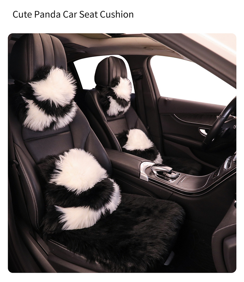 Cross-Border Long-Haired Panda Pillow Car Plush Cushion Chair Cushion Internet Celebrity Cute Red Panda Winter