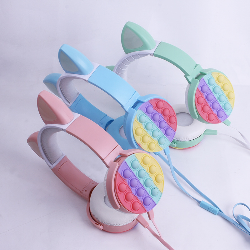 Cat Ear Decompression Anti-rodent Pioneer Headset Headset Internet Celebrant Creative Gift Game QL-419 Hand for Children and Students