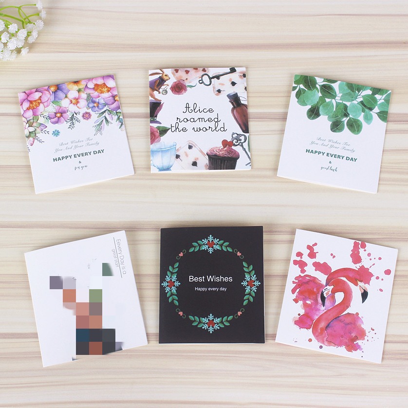 Tarjeta de felicitación mini creativa de dibujos animados lindo regalo de negocios tarjeta de felicitación bendición DIY tarjeta pequeña tarjeta de mensaje con sobre