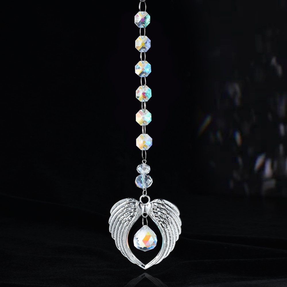Fabricantes directos para Amazon tiktok suministro Ángel ala cristal bola colgante sol catcher cristal colgante