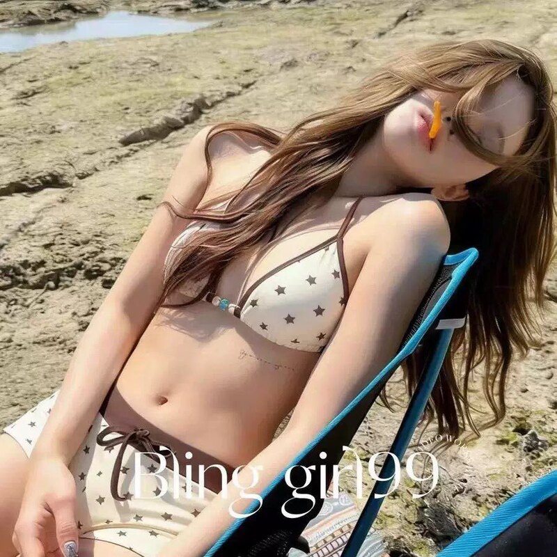 Korean Seaside Vacation Bikini Sexy New Style Ins Triangle Two-Piece Student Hot Spring Bathing Suit Cross-Border Wholesale Swimwear